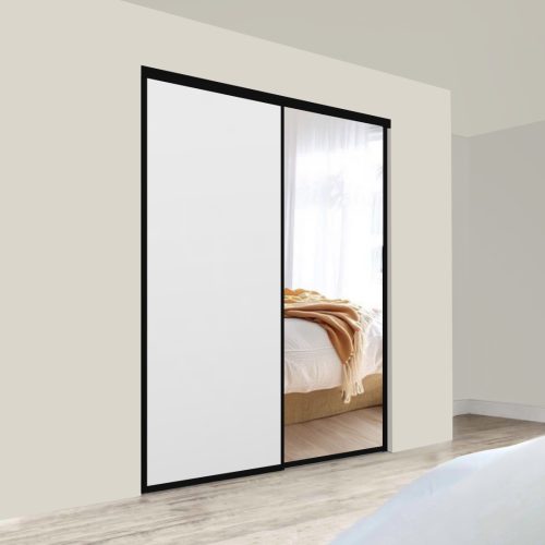Metro Double Sliding Doors – Mirror + White
