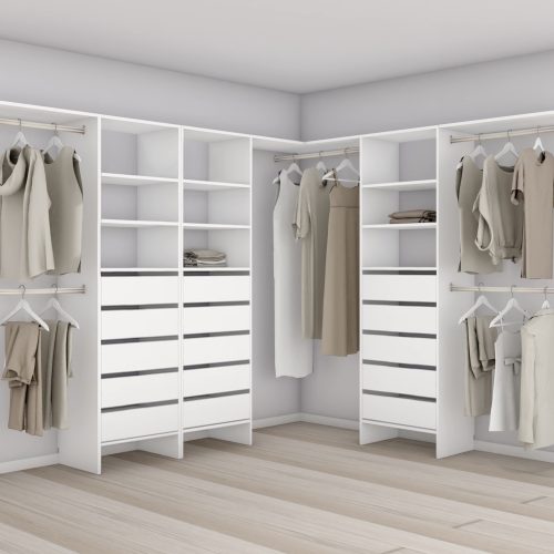 Aspiring 600 Walk-In Wardrobe Trio L3DDD - White