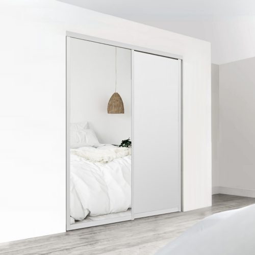 Ultra Double Sliding Doors – Mirror + White
