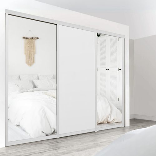 Ultra Triple Sliding Doors - Mirror + Mirror + White