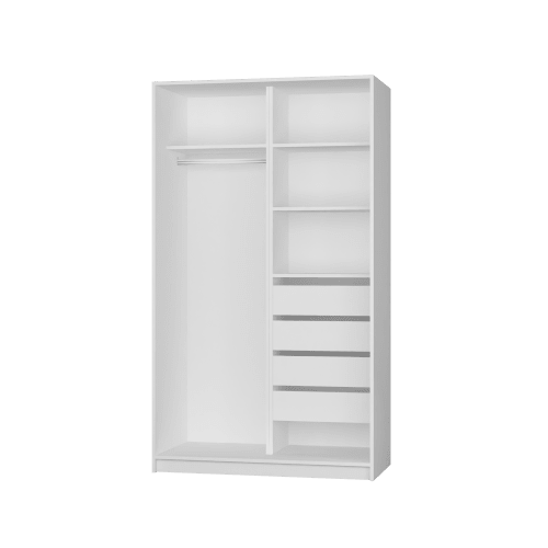 Small Absolute Wardrobe with Drawers - White Doors