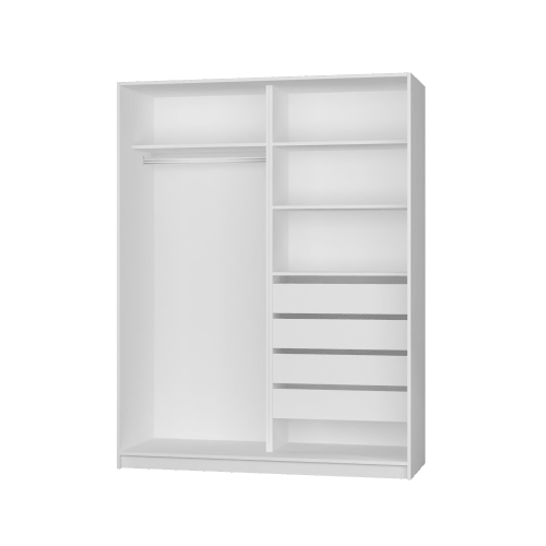 Large Absolute Wardrobe with Drawers - White Doors
